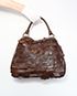 Leaf Bag, &pound;50, Handbags, Brown, Leather, Front view